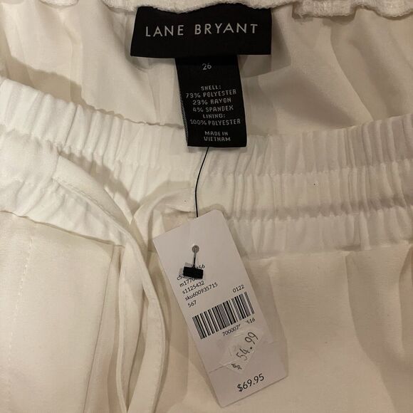 Lane Bryant Pant Size 26 Cream Perfect Drape Track Pant Side Stripe Pull On NEW - Picture 7 of 10